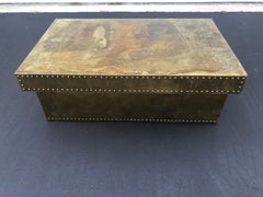 Sarried Ltd Brass Coffee Table with Rivets