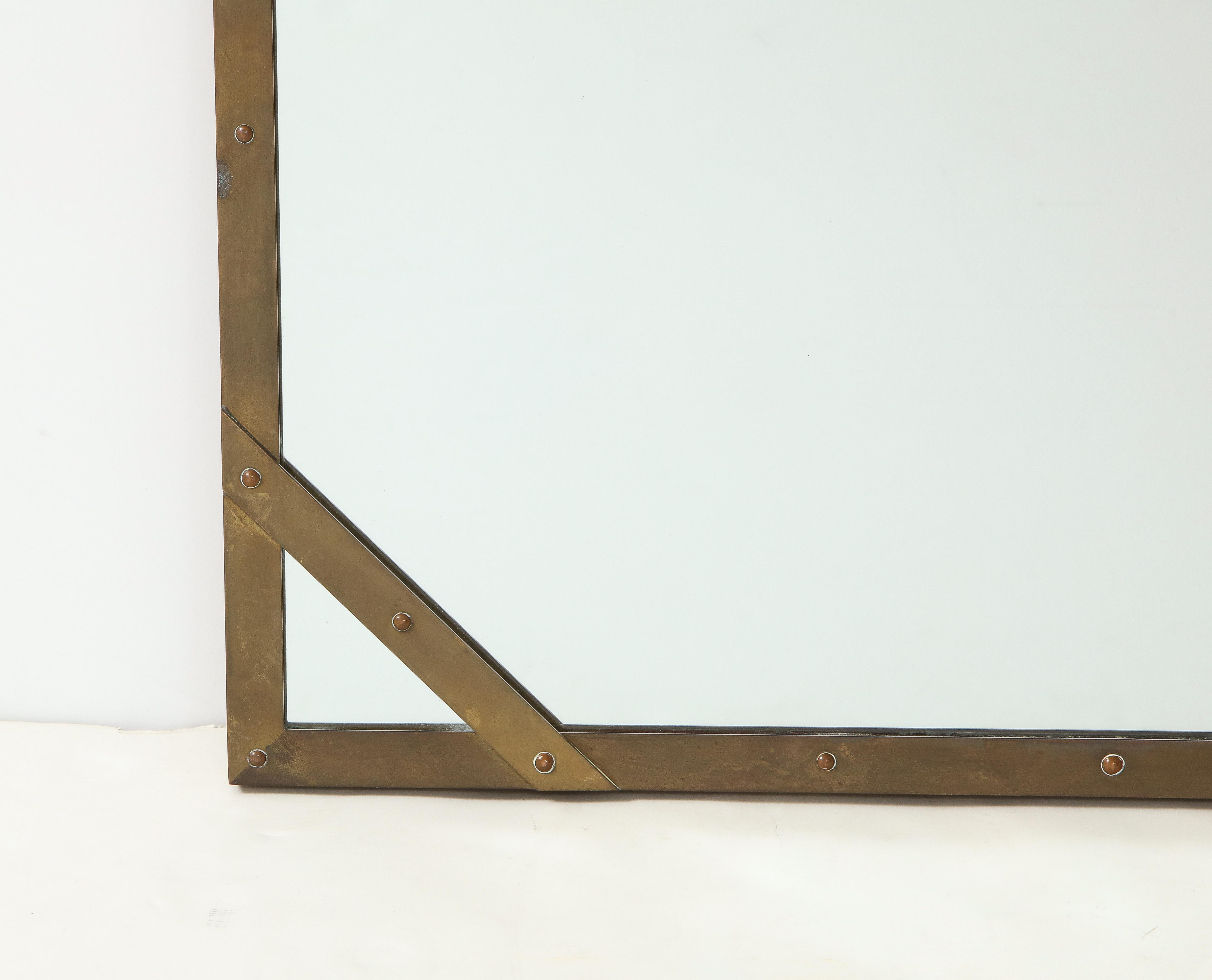 Italian Sarried Ltd. Brass Wall Mirror, Italy For Sale