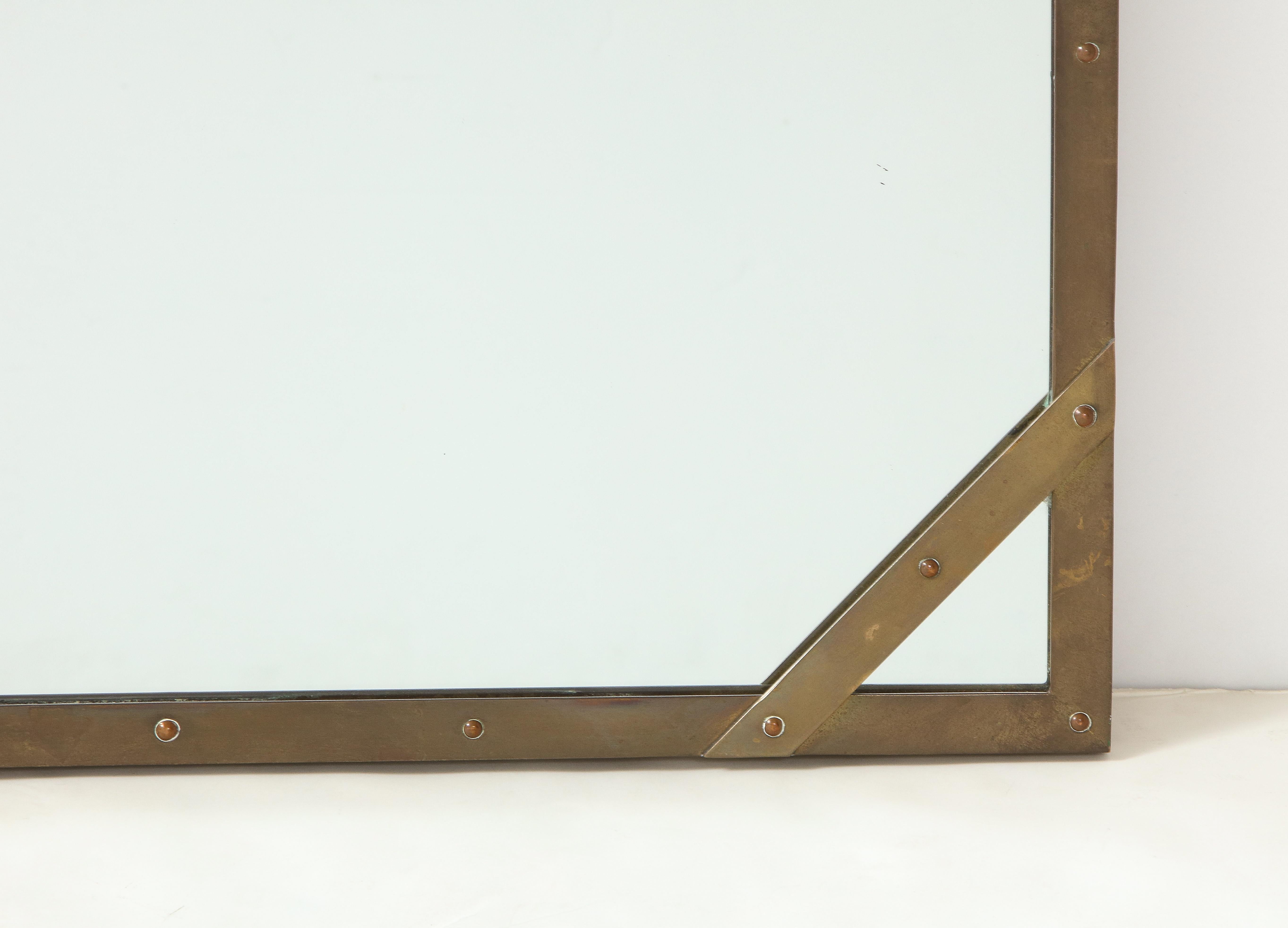 Sarried Ltd. Brass Wall Mirror, Italy In Good Condition For Sale In San Francisco, CA