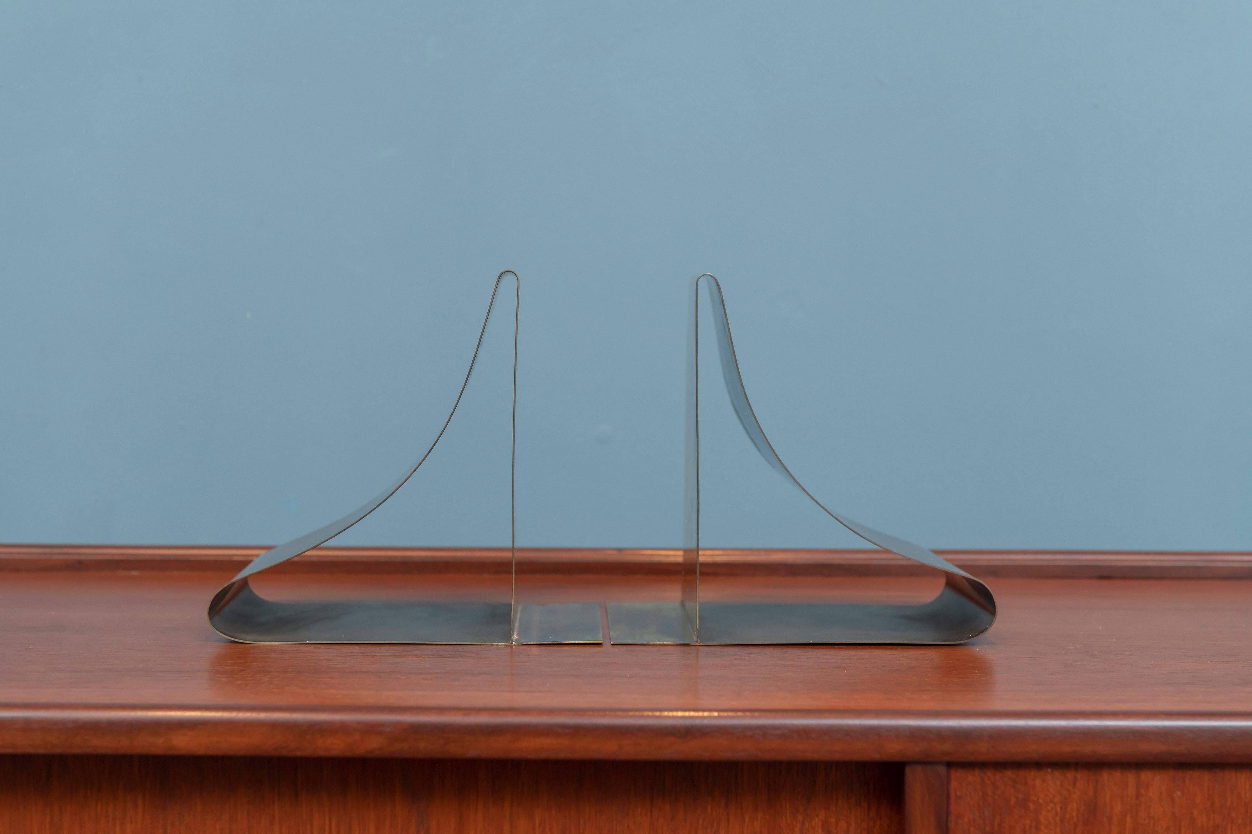 Mid-Century Modern Sarried Ltd. Large Brass Bookends