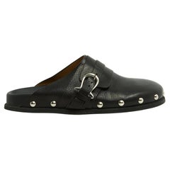 Sartore Mules EU38 Black Leather Studed Clogs Slippers Mules UK5 US7.5