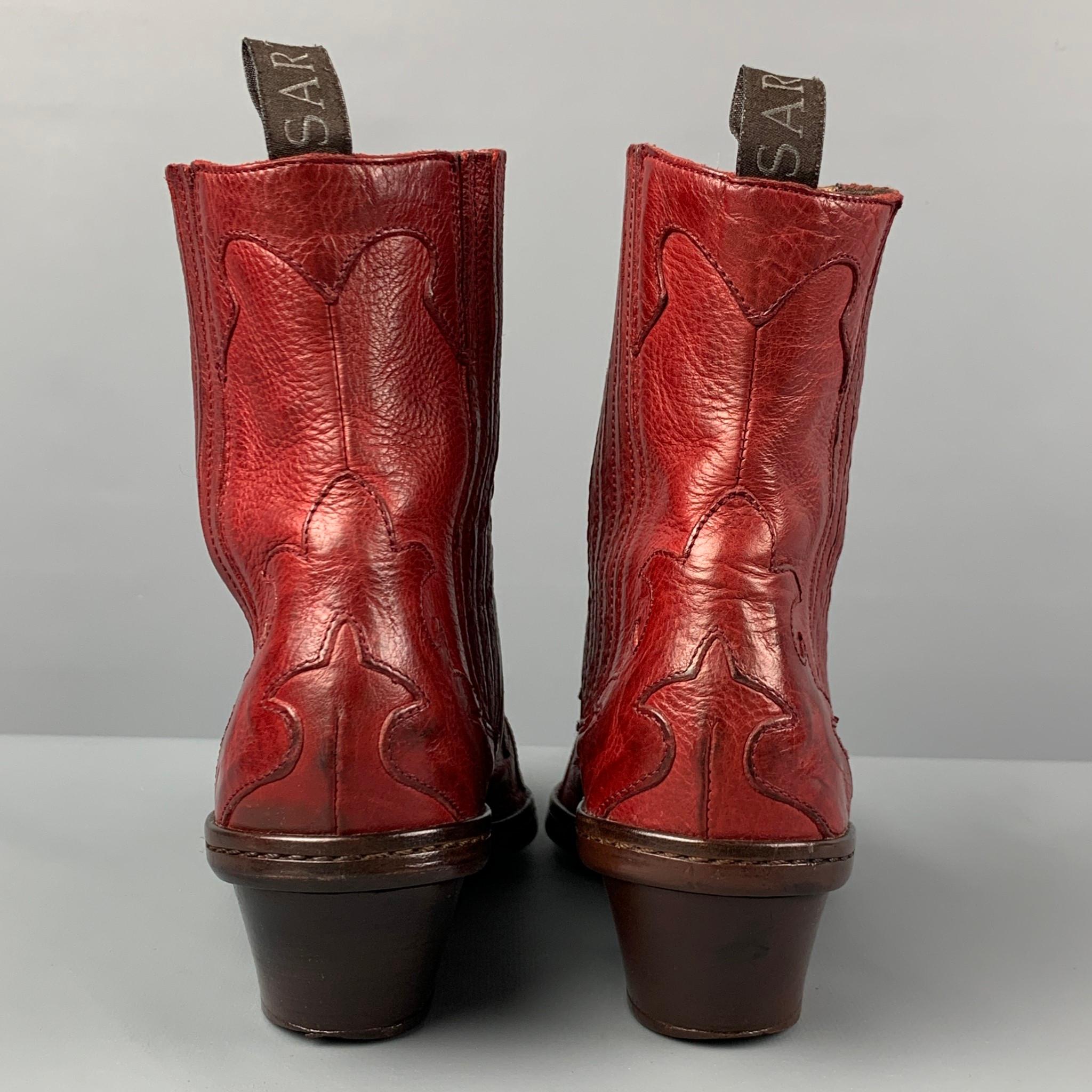 platform red cowboy boots