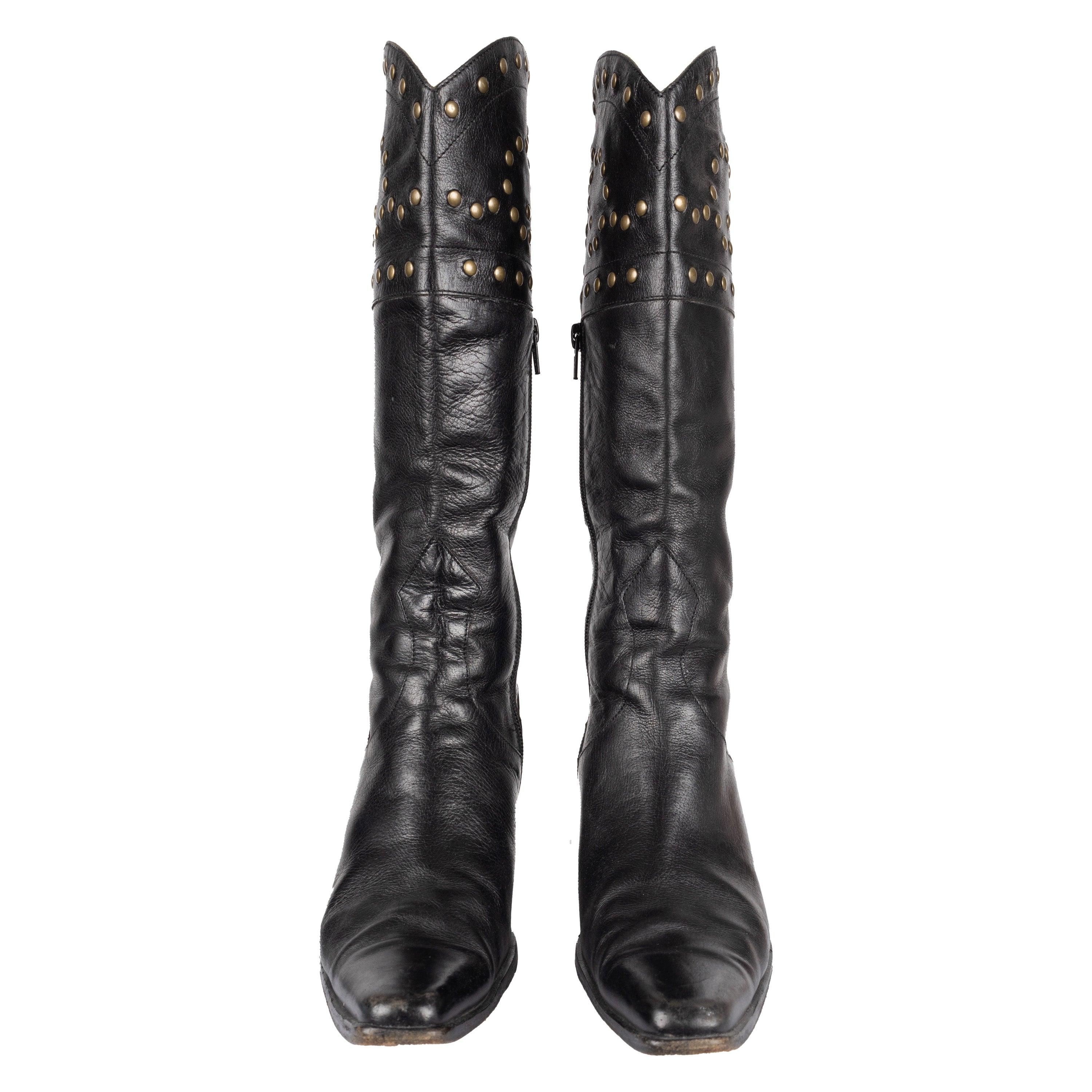 Botas Western con Tachuelas Sartore - Años 10 Negro en venta