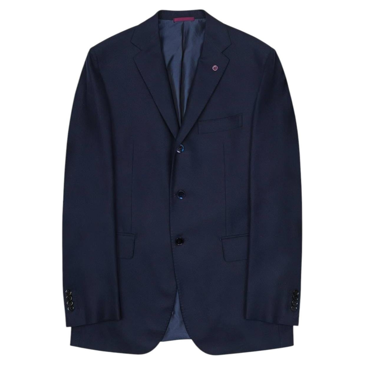 Sartoria Partenopea Men's Blue Wool Blazer IT52, Elegant Italian Style For Sale