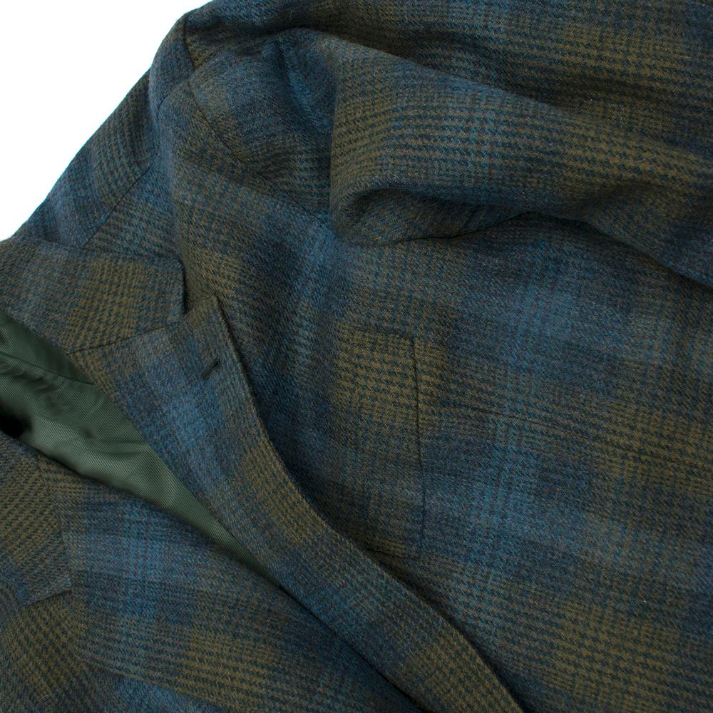 Sartoria Solito Green Tweed Tailored Checked Coat estimated size L 4