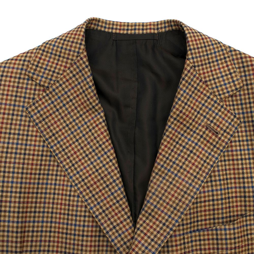 Sartoria Solito Tailored Brown Checked Overcoat  In Excellent Condition In London, GB