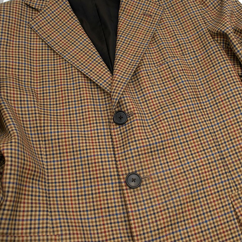Men's Sartoria Solito Tailored Brown Checked Overcoat 