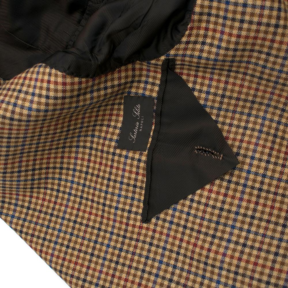 Sartoria Solito Tailored Brown Checked Overcoat  3