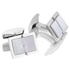 Sartorial Cufflinks in Sterling Silver with Diamonds