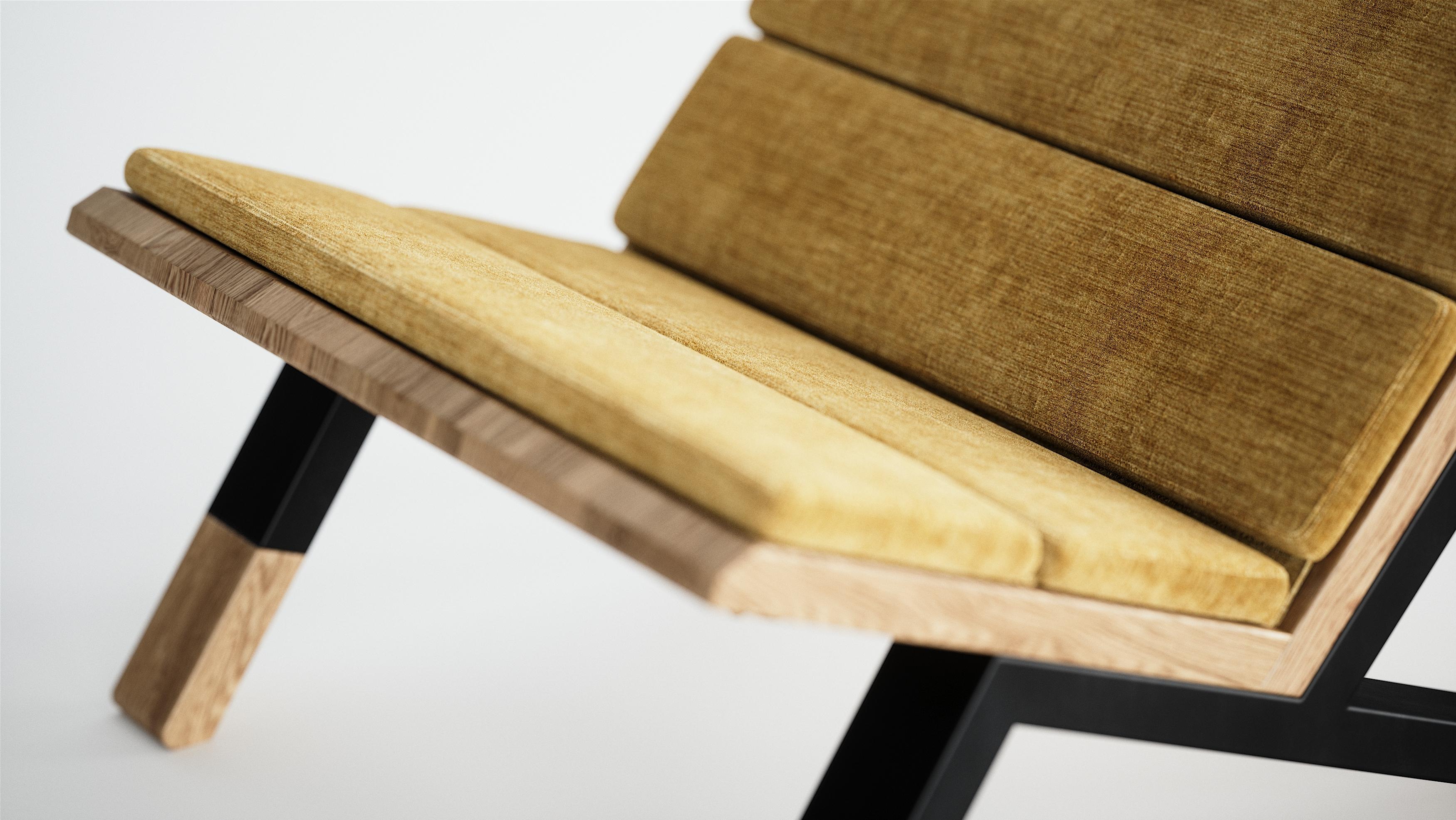Sartorii, zeitgenössischer Loungesessel aus Stahl und Holz von CMX (21. Jahrhundert und zeitgenössisch) im Angebot
