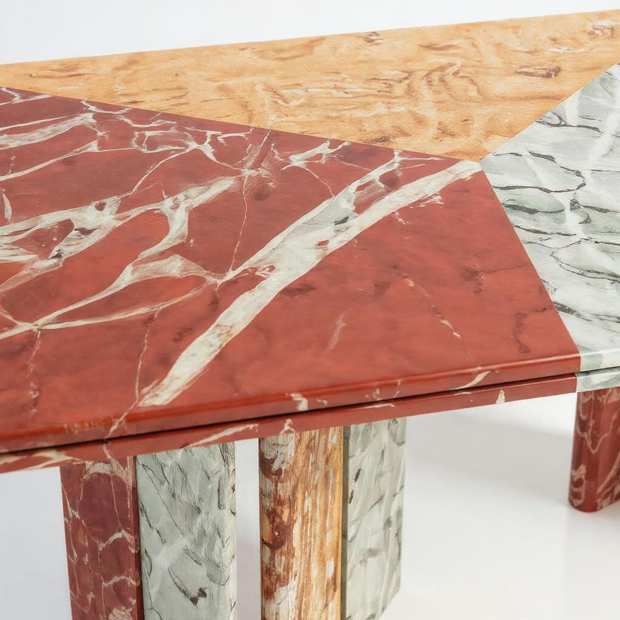 Persian SARZAMIN Dining Table – Sculpted Stone Monument in Onyx, Travertine & Marble For Sale