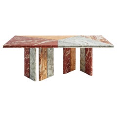 SARZAMIN Dining Table – Sculpted Stone Monument in Onyx, Travertine & Marble
