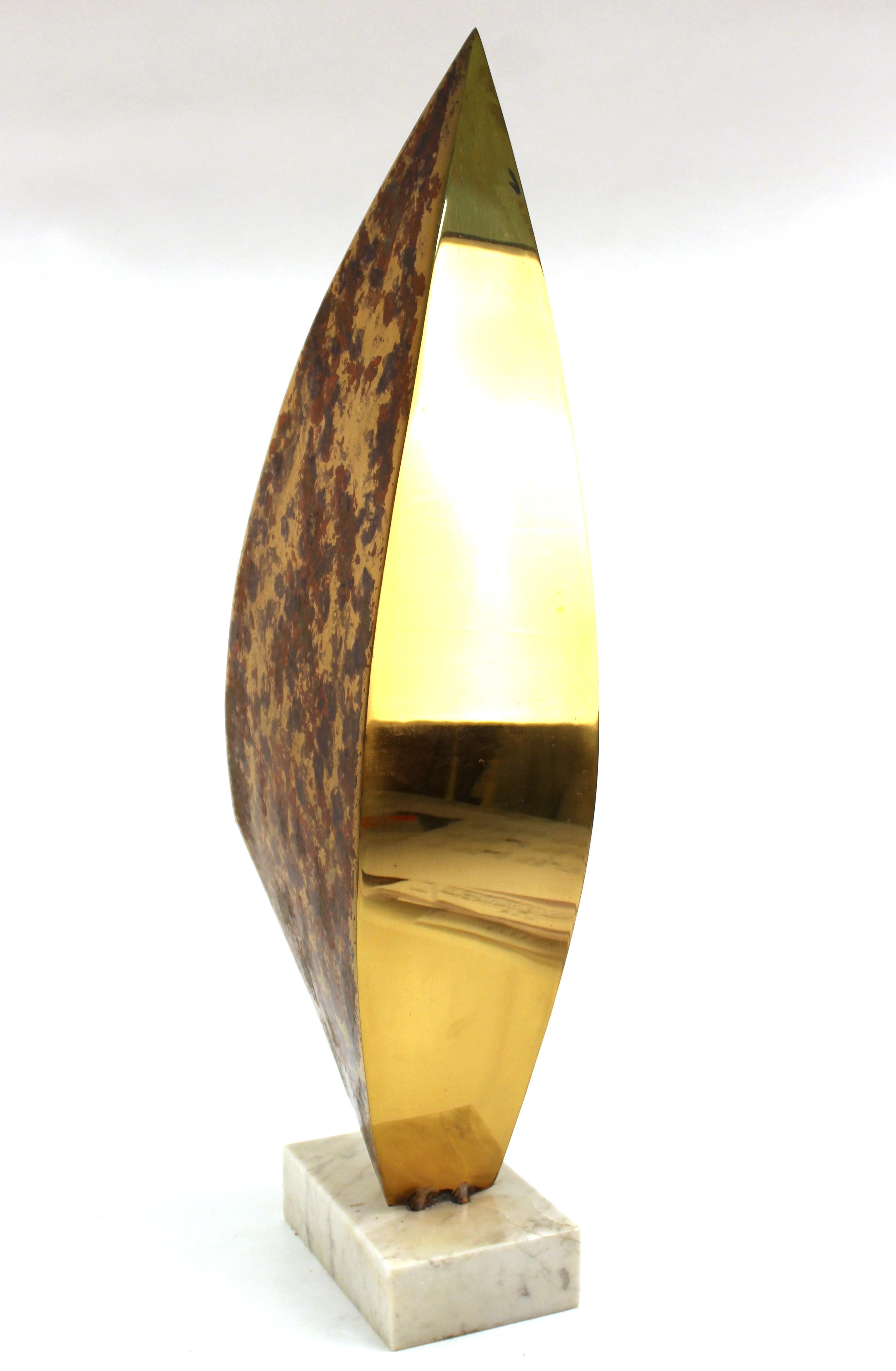 Brass Sasa Ulbricht Modern Abstract Metal Sculpture Titled 'Calyx'