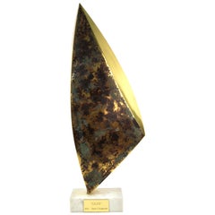 Sasa Ulbricht Modern Abstract Metal Sculpture Titled 'Calyx'