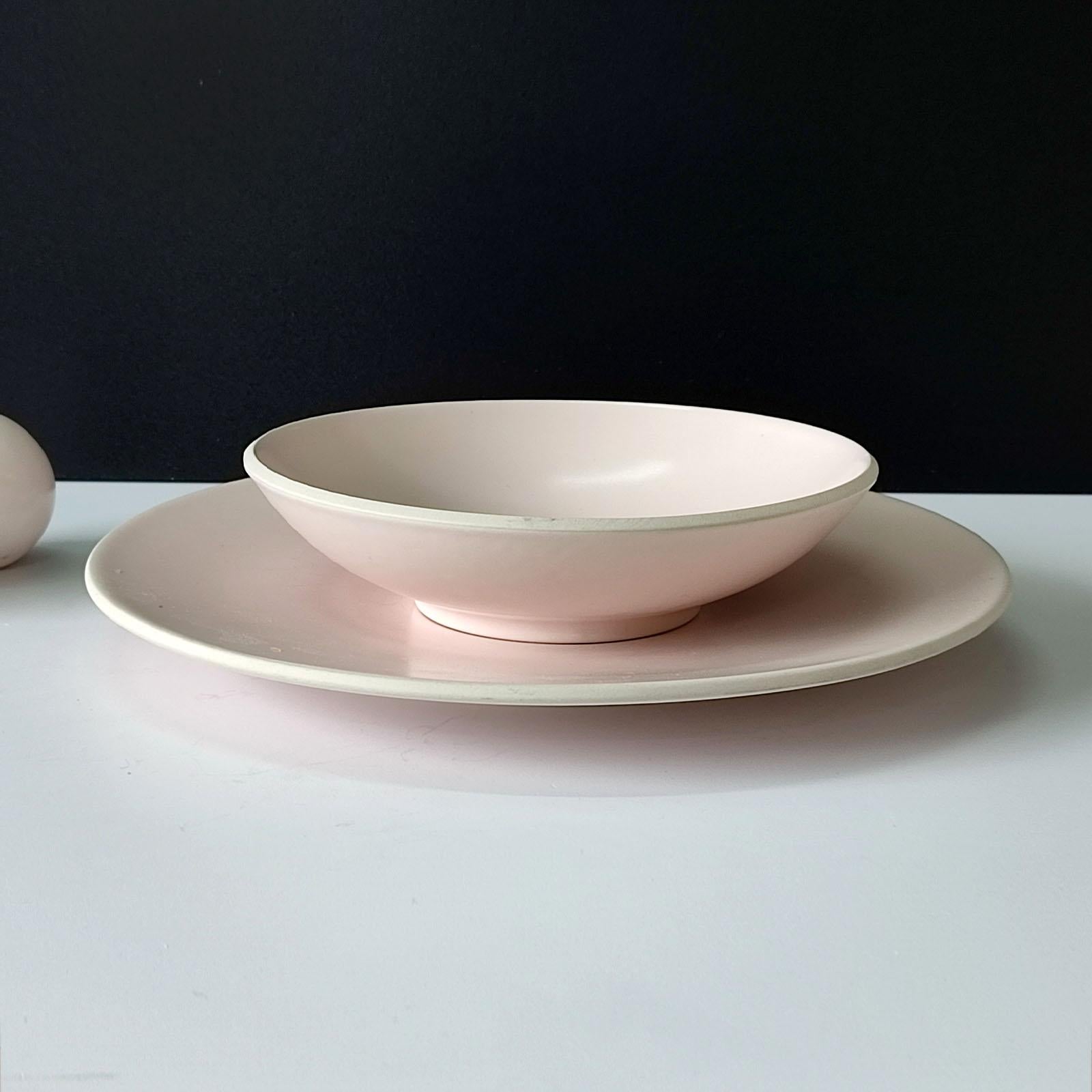 Sasaki Japan Massimo Vignelli Matte Pink Colorstone Ceramic Dinner 27 Piece Set 6