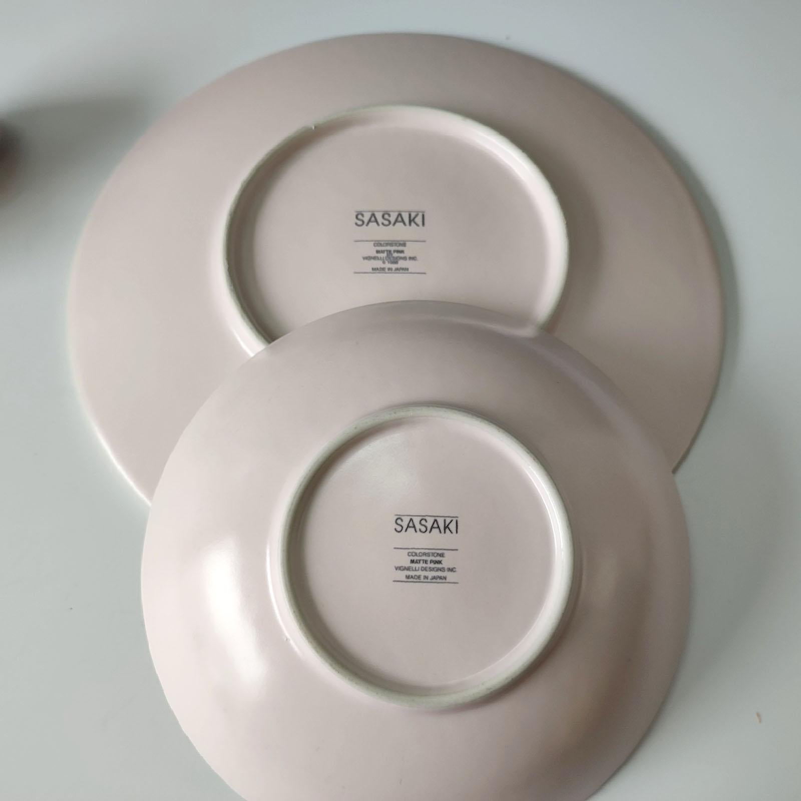 Sasaki Japan Massimo Vignelli Matte Pink Colorstone Ceramic Dinner 27 Piece Set 7