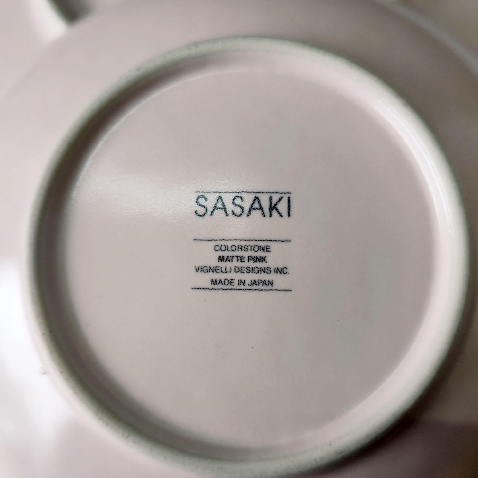 Sasaki Japan Massimo Vignelli Matte Pink Colorstone Ceramic Dinner 27 Piece Set 8
