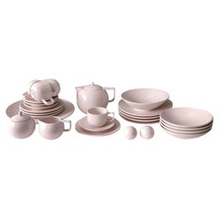 Vintage Sasaki Japan Massimo Vignelli Matte Pink Colorstone Ceramic Dinner 27 Piece Set