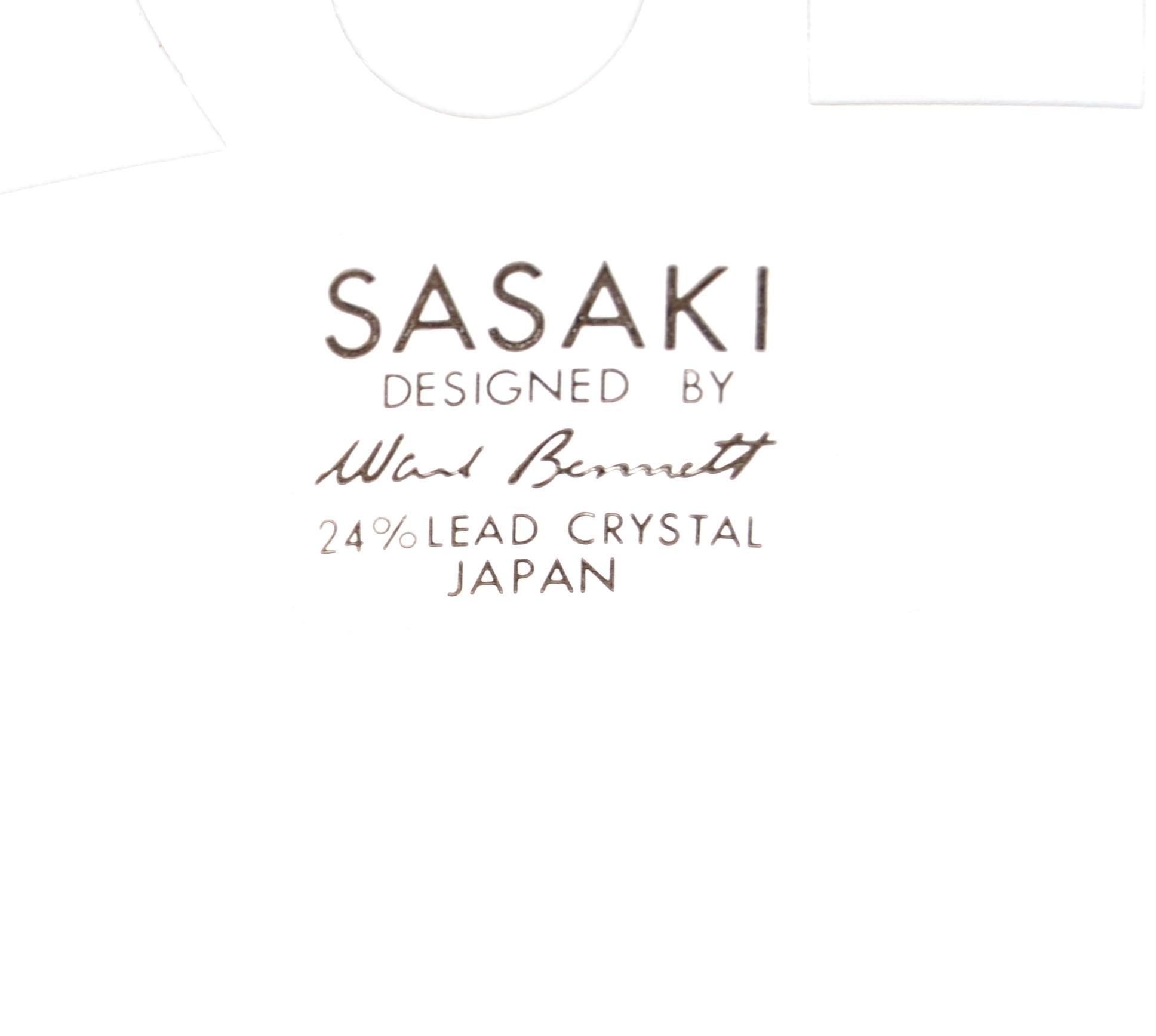 Sasaki Sengai Japan vase en cristal au plomb transparent Ward Bennett moderne du milieu du siècle 75 en vente 4