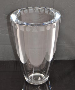 Sasaki Sengai Japan Clear Lead Crystal Vase Ward Bennett Mid-Century Modern 75
