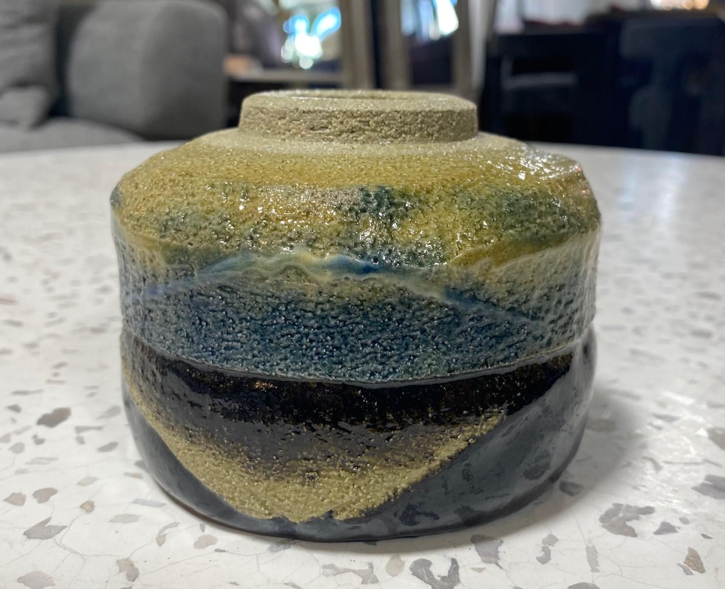 Bol à thé chawan en poterie japonaise Raku signé Sasaki Shoraku III avec boîte signée en vente 4