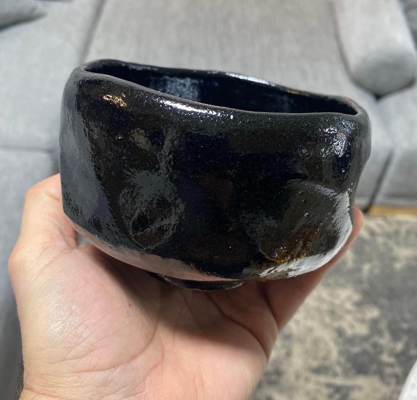 Sasaki Shoraku III Signed Japanese Raku Pottery Chawan Tea Bowl with Signed Box For Sale 6