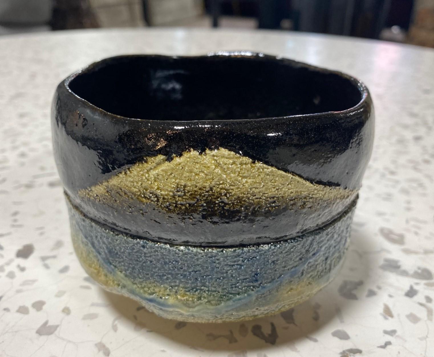 Fired Sasaki Shoraku III Signed Japanese Raku Pottery Chawan Tea Bowl with Signed Box For Sale