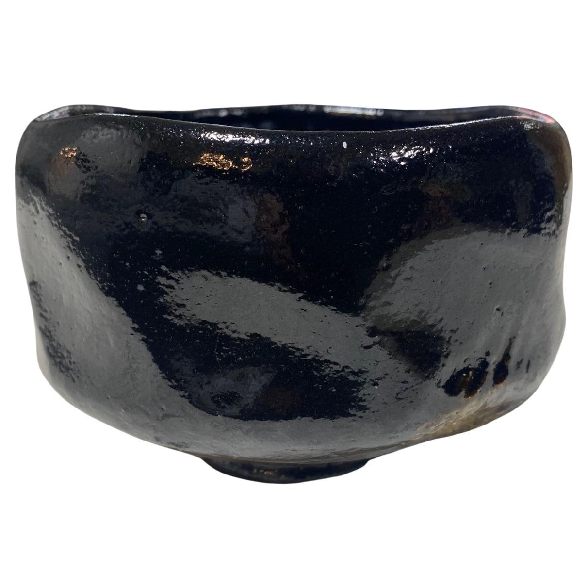 Sasaki Shoraku III Signed Japanese Raku Pottery Chawan Tea Bowl with Signed Box For Sale