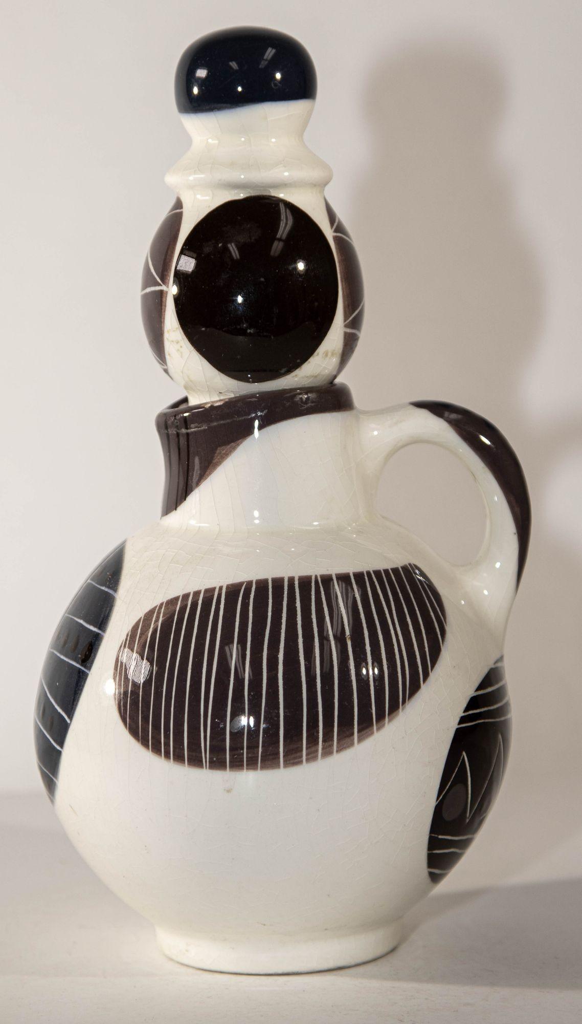 Sascha Brastoff Art Studio Ceramic Pottery Lady Pitcher, 1950s 4