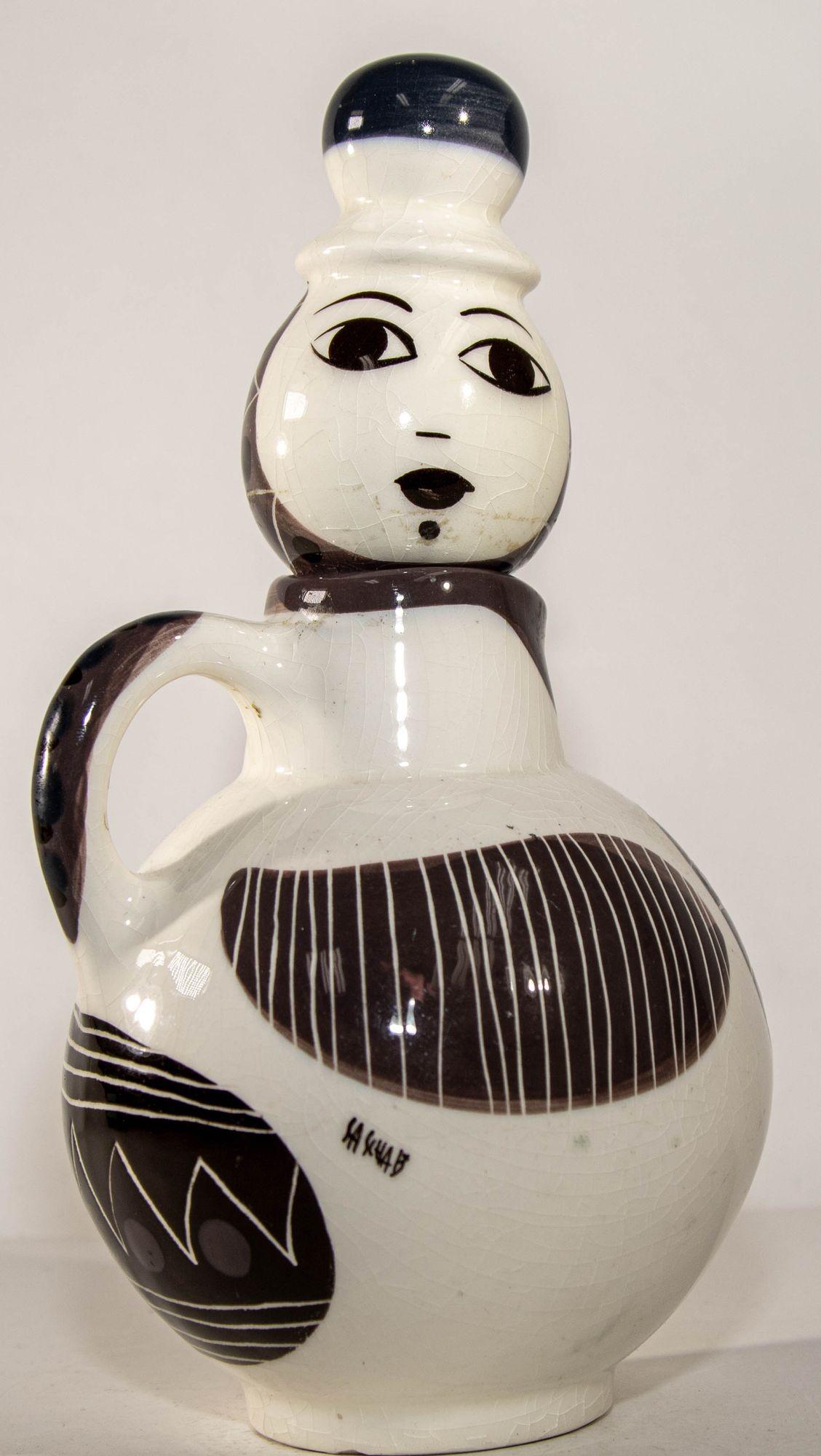 Mid-Century Modern Sascha Brastoff Art Studio Ceramic Pottery Lady Pitcher, 1950s