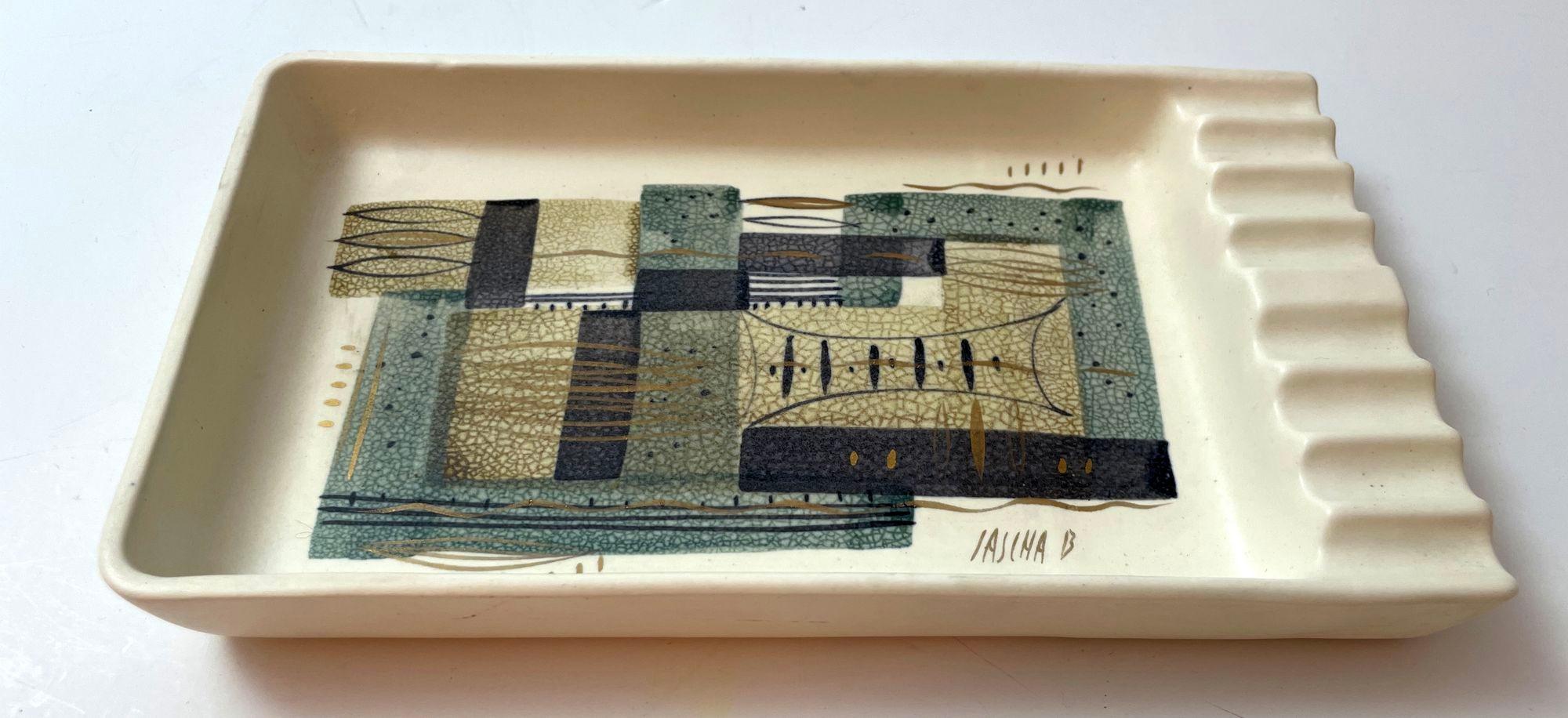 Cenicero para puros Sascha Brastoff California USA Pottery Catchall Años 50 Regencia de Hollywood en venta