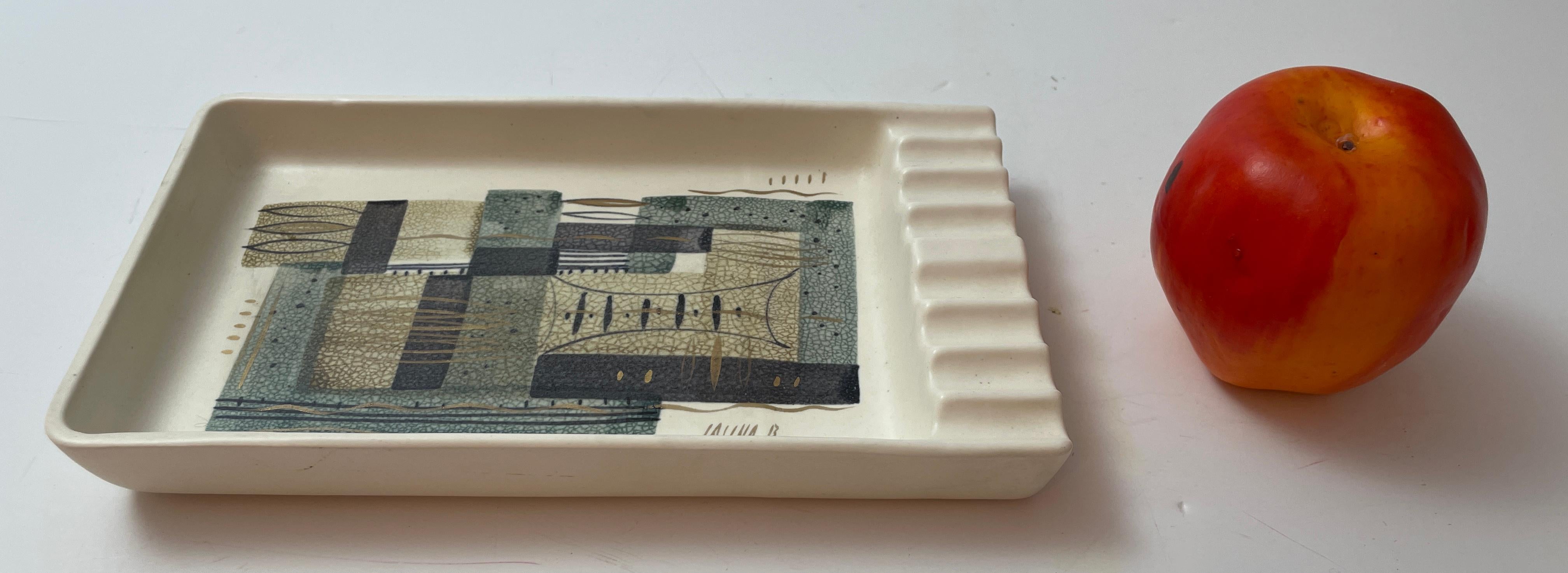Cenicero para puros Sascha Brastoff California USA Pottery Catchall Años 50 Cerámico en venta