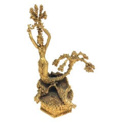 Sascha Brastoff Gilt Bronze Surrealist Mermaid Sculpture