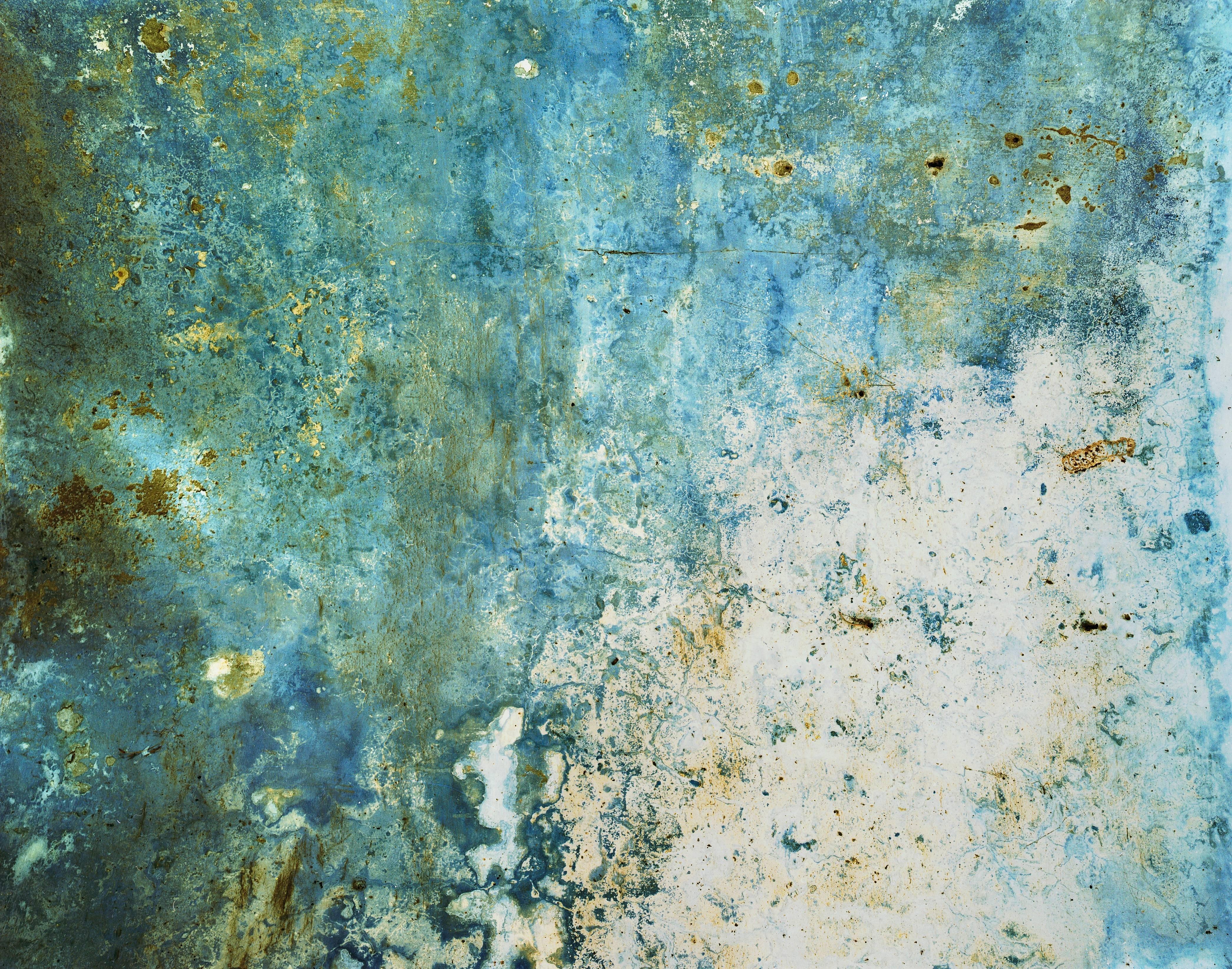 Sasha Bezzubov and Jessica Sucher Abstract Photograph - "Beatles 39" 30"x40" large format abstract photograph (blue, green, white, ochre