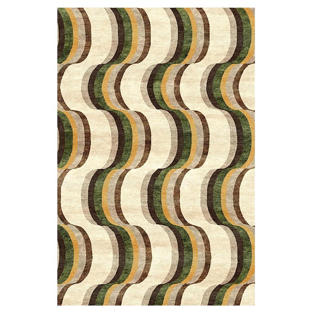Sasha Bikoff Kollektion, Moderner Teppich „Ripple“ in Grün und Braun, 8'x10'