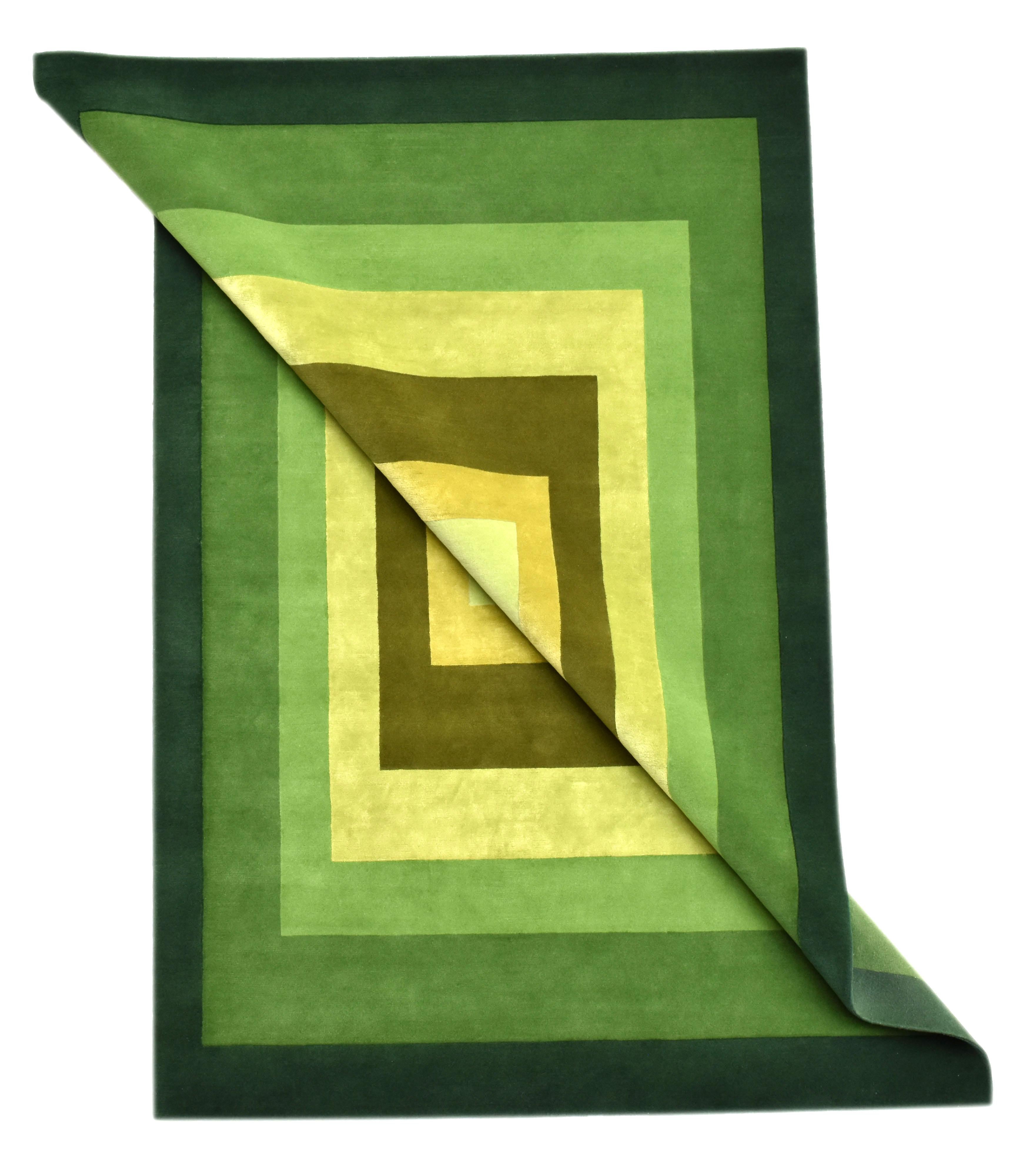 Moderner Teppich der Sasha Bikoff-Kollektion in Grüntönen, „Zone Seaweed“, 6'x9' (21. Jahrhundert und zeitgenössisch) im Angebot