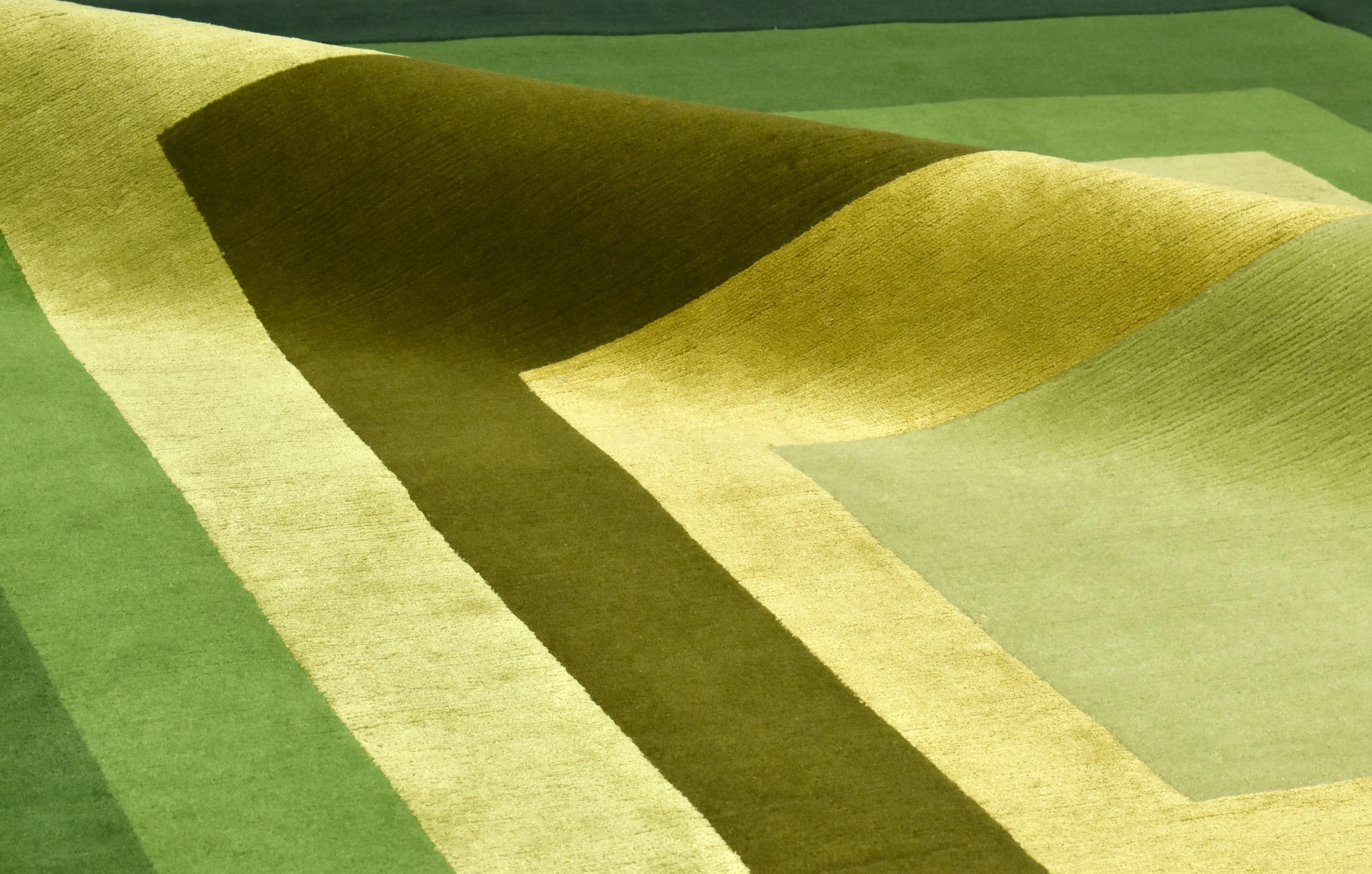 Moderner Teppich der Sasha Bikoff-Kollektion in Grüntönen, „Zone Seaweed“, 6'x9' im Angebot 2