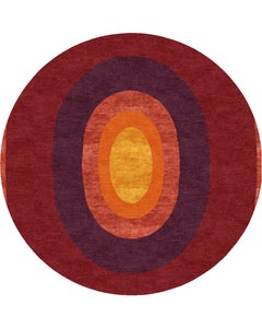 Collection Sasha Bikoff, tapis de sol moderne orange rouille "Set Bonfire" 6' Round