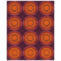Sasha Bikoff Collection Modern Area Rug Rust Oranges "Goals Bonfire"