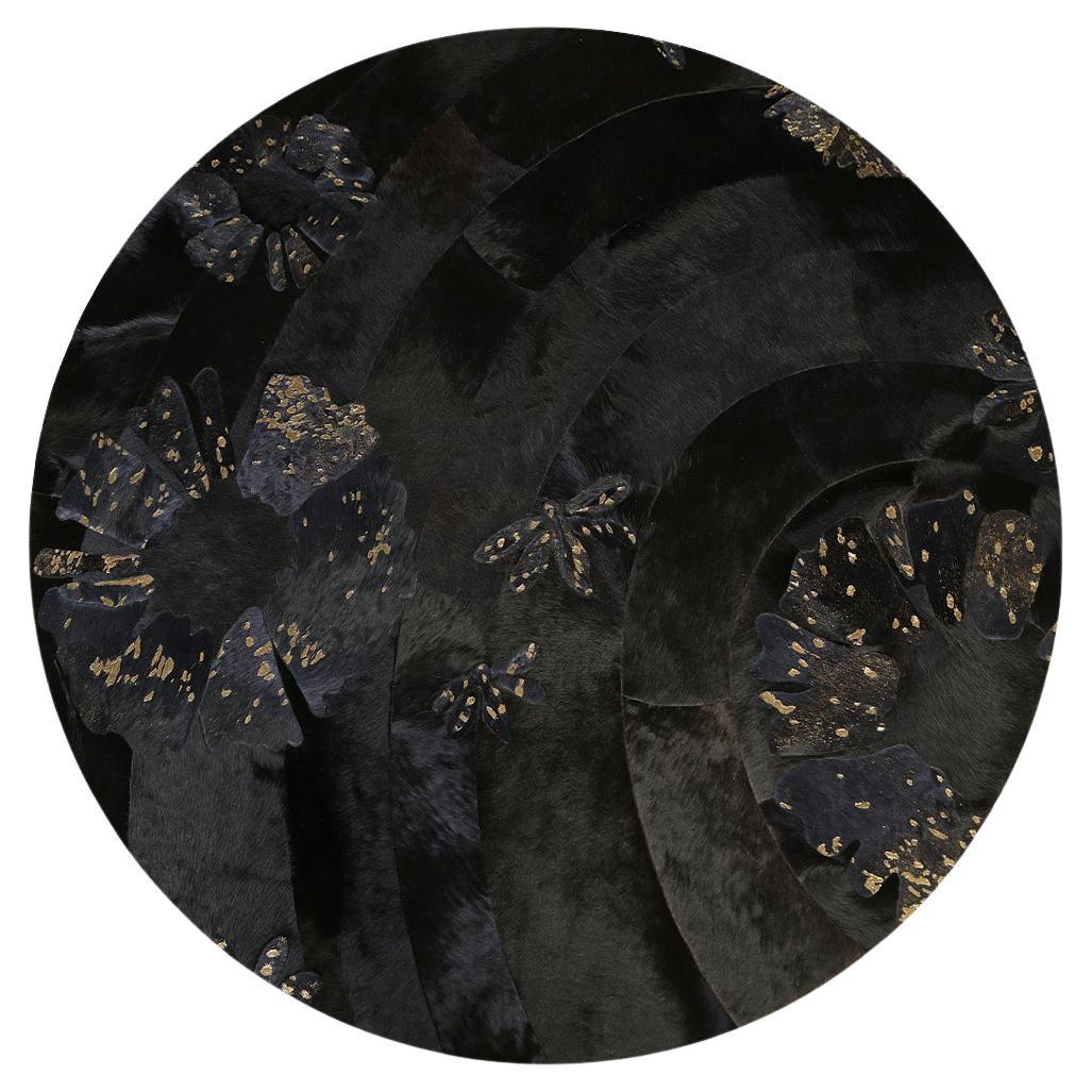 Sasha Bikoff X Art Hide Personalizzabile Nero/Carbone Shibori Rotondo XLarge in vendita