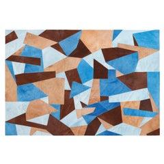 Sasha Bikoff X Art Hide Customizable Cowhide Blue Fragments Area Rug