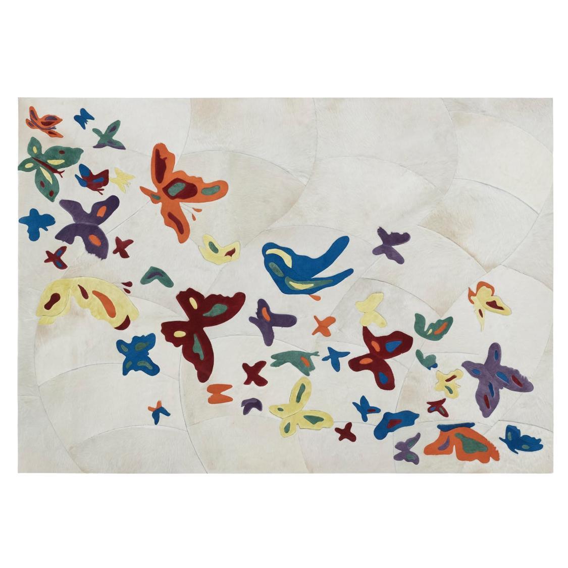 Sasha Bikoff X Art Hide Customizable Cowhide Butterfly Mariposa Area Rug