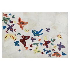 Sasha Bikoff X Art Hide, tapis Mariposa personnalisable papillon en cuir de vache, petit modèle