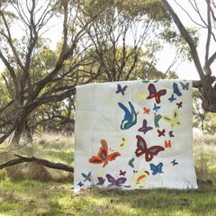 Sasha Bikoff X Art Hide Anpassbarer Mariposa-Teppich XXLarge aus Rindsleder mit Schmetterlingsschmetterling