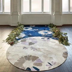 Sasha Bikoff X Art Hide Customizable Cowhide Lavender Shibori Round Area Rug XXL