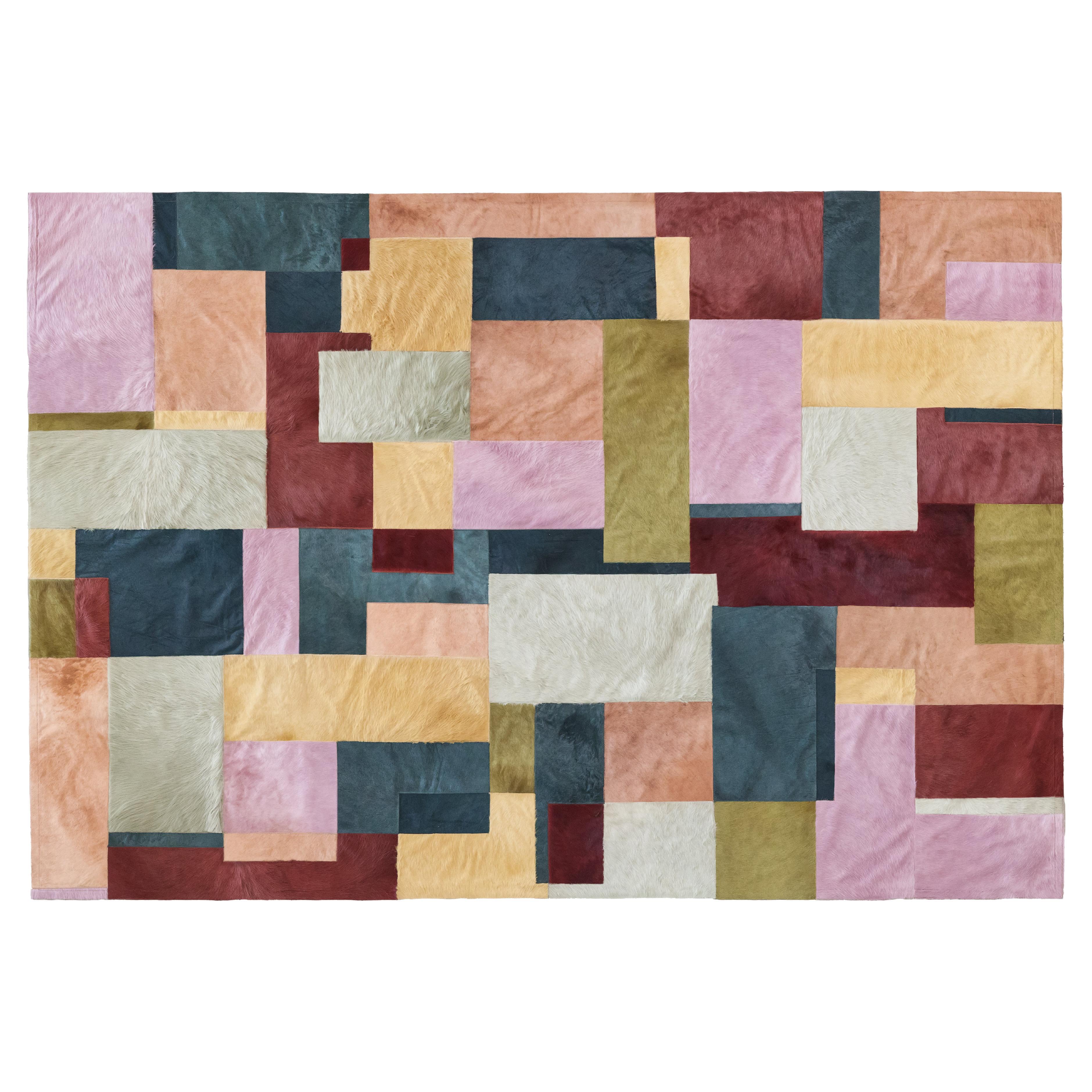 Sasha Bikoff X Art Hide Customizable Cowhide Multicolor Pastiche Area Rug