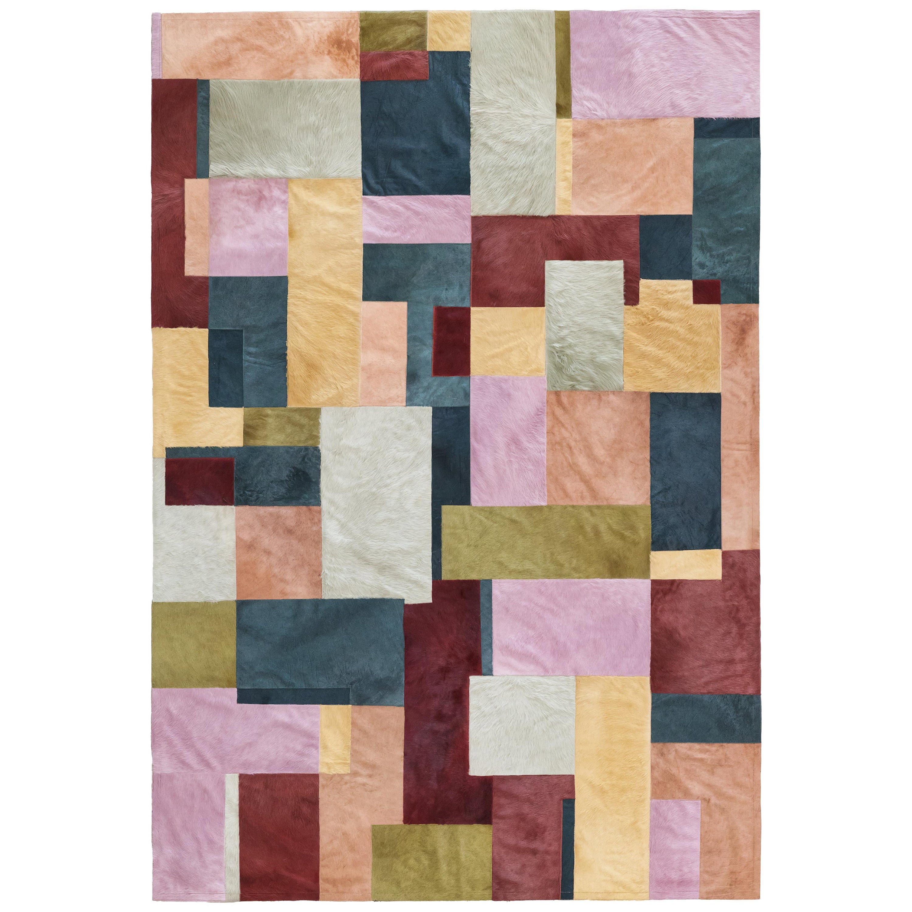 Sasha Bikoff X Art Hide - Tapis Pastiche personnalisable en cuir de vache multicolore XLarge