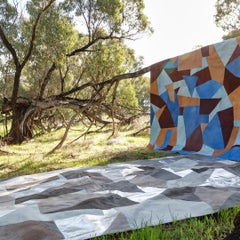 Sasha Bikoff X Art Hide, anpassbarer Rindsleder-Teppich mit Silberfragmenten