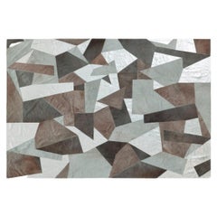 Tapis Sasha Bikoff X Art Hide personnalisable en cuir de vachette et fragments d'argent