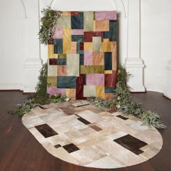 Sasha Bikoff X Art Hide Customizable Cowhide Taupe Pastiche Area Rug Small